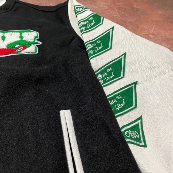 Off-White Black And White Embroidered Baseball Jacket - Picture 9 of 9